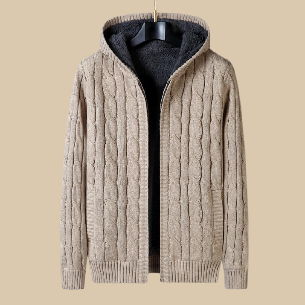 Giorgio Merino Zip Knitted Sweater | Inner Warm Fleece
