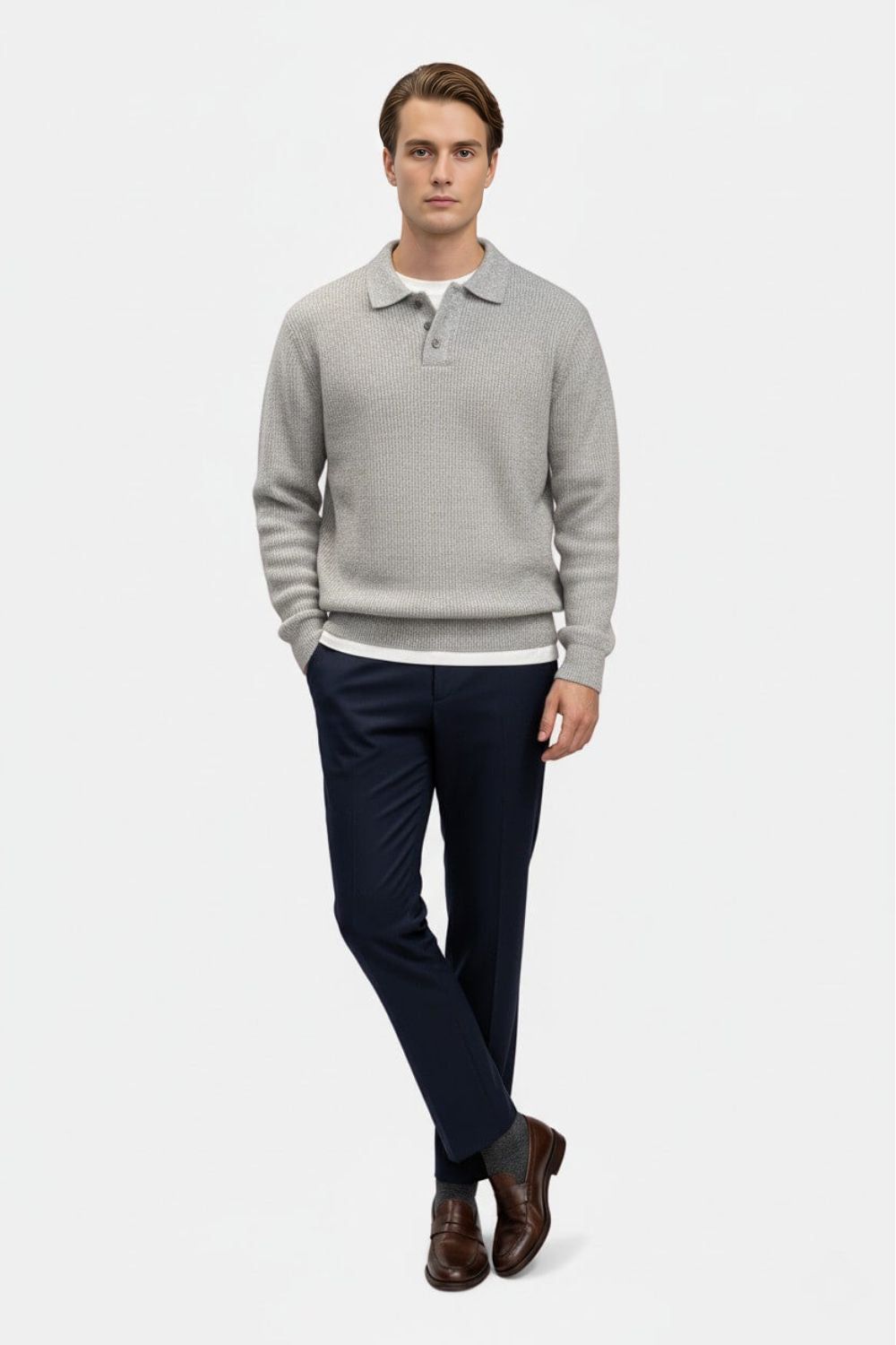 Solorfit | Men's Knitted Jumper - Polo Collar High Flex Autumn Winter