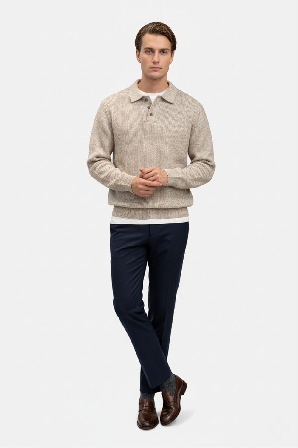 Solorfit | Men's Knitted Jumper - Polo Collar High Flex Autumn Winter