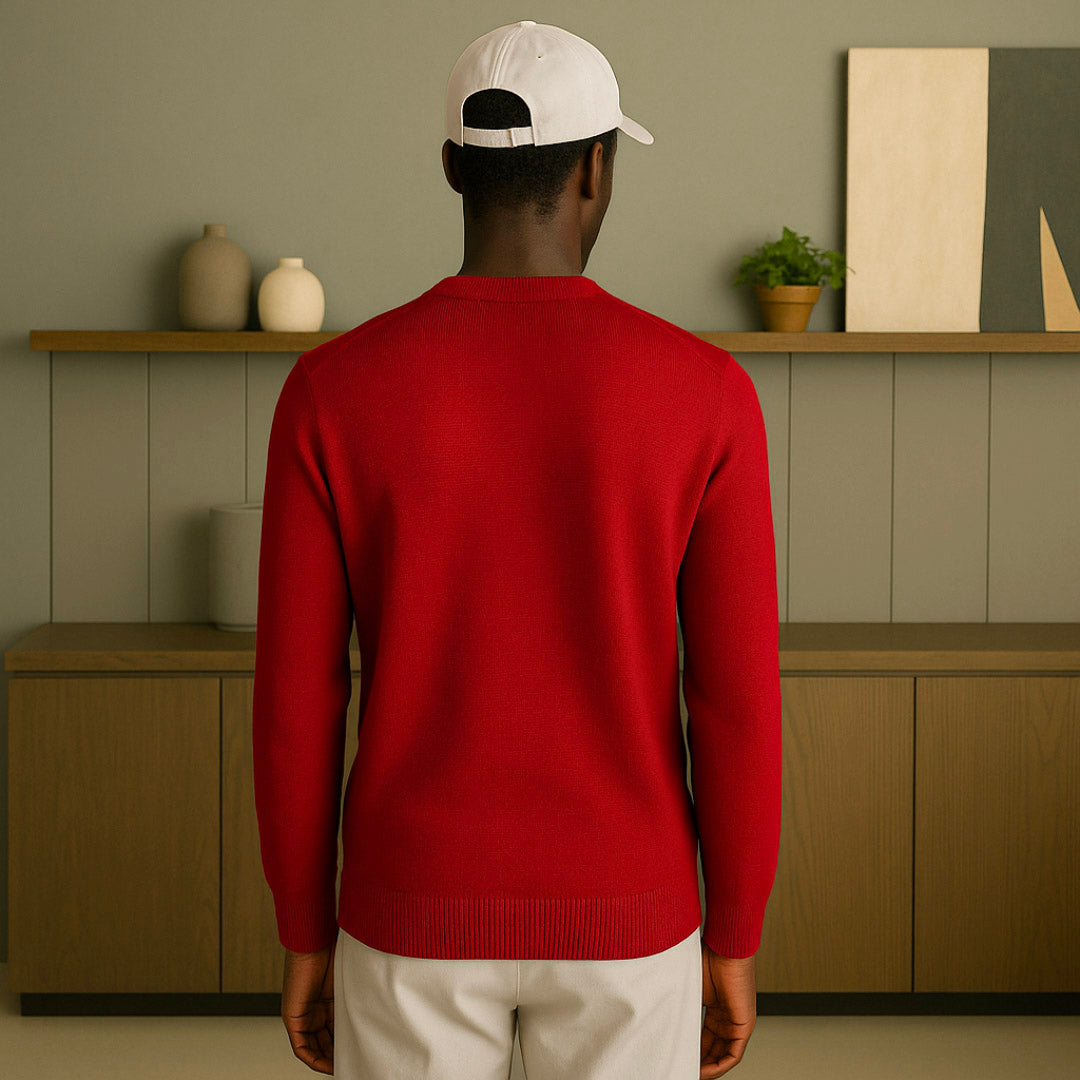 Pure Cashmere Summer Knit Sweater for Men - Lightweight Elegant Knitwear with Heritage Fit and Round Neck
