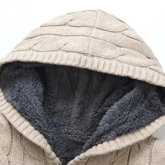 Giorgio Merino Zip Knitted Sweater | Inner Warm Fleece