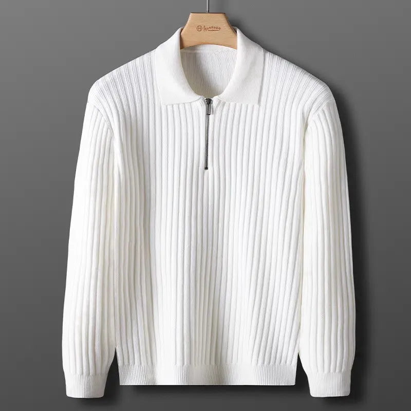 Giovanni Men's Knit Half Zip Polo Sweater - Quarter Zip Edition