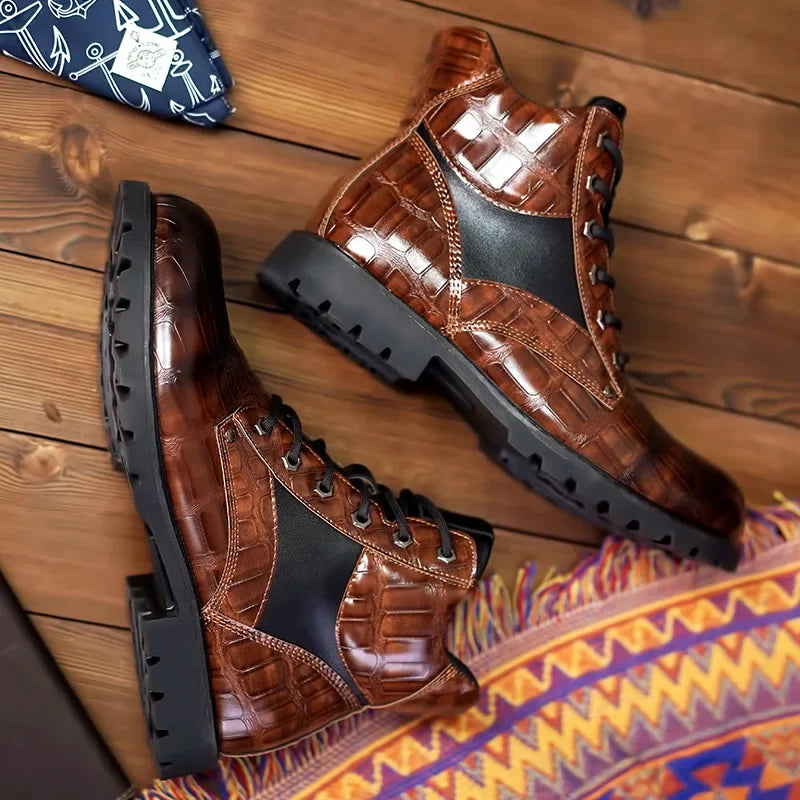 Dante - Handmade Men Crocodile Genuine Boots