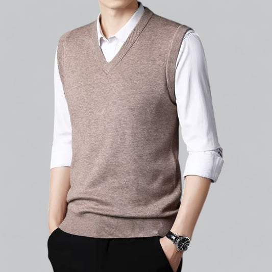 Brent Men's Heritage V-Neck Sleeveless Vest - Essential Knit Layer