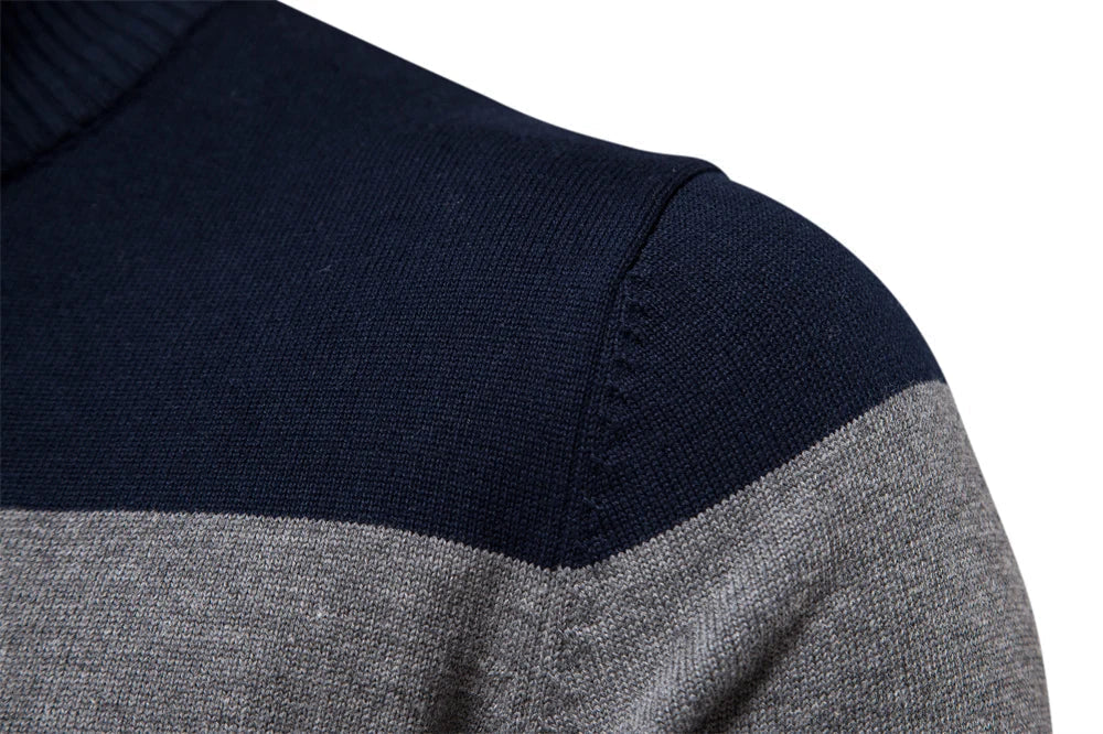 Men's Quarter-Zip Sweater - Heritage Knitted Sweater with Zipper Collar