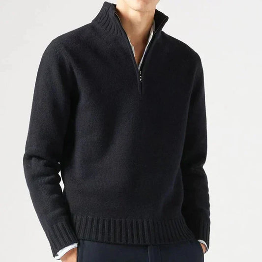 Lucien Men's Half Zip-Neck Cashmere Sweater - Trucker Style Edition