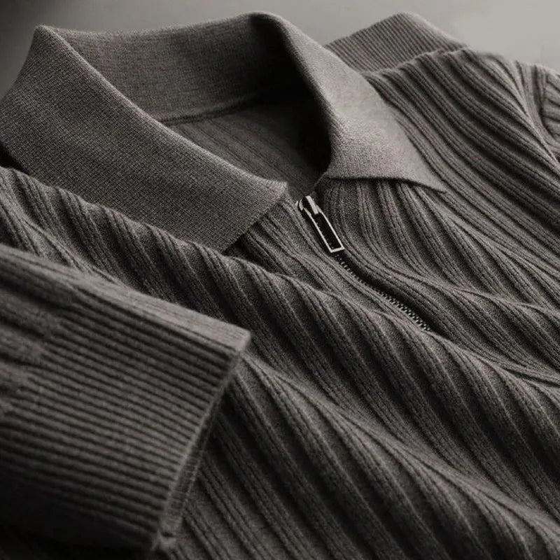 Giovanni Men's Knit Half Zip Polo Sweater - Quarter Zip Edition