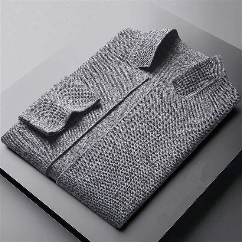 Grigio - Knitted Refined Wool Button Cardigan