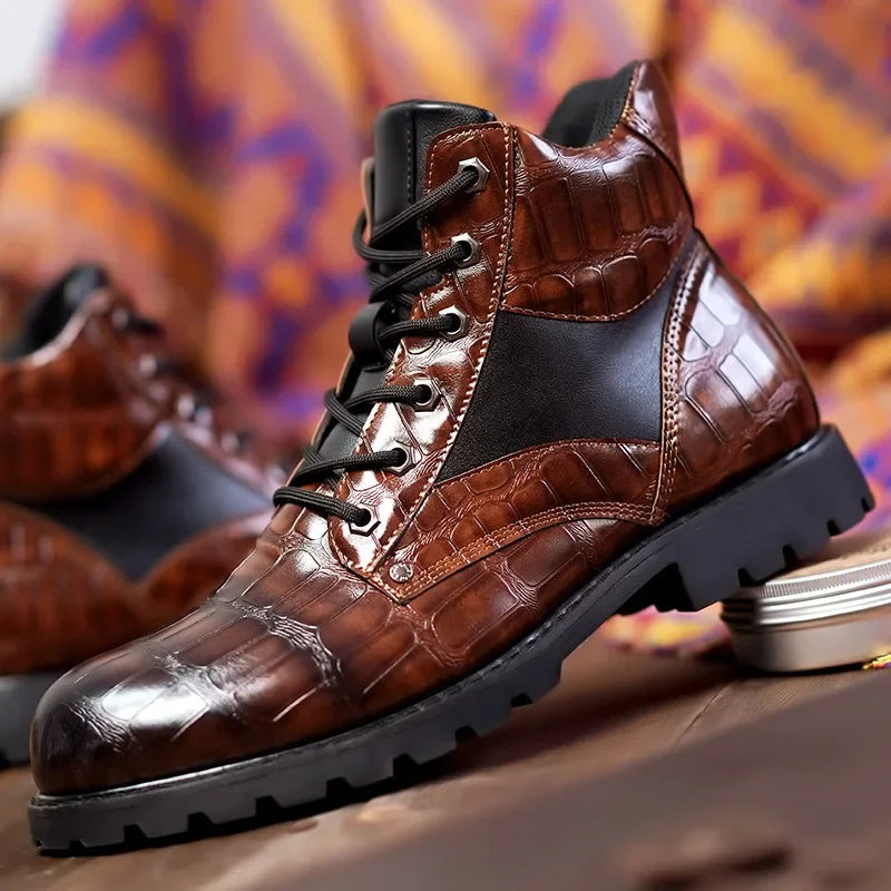 Dante - Handmade Men Crocodile Genuine Boots