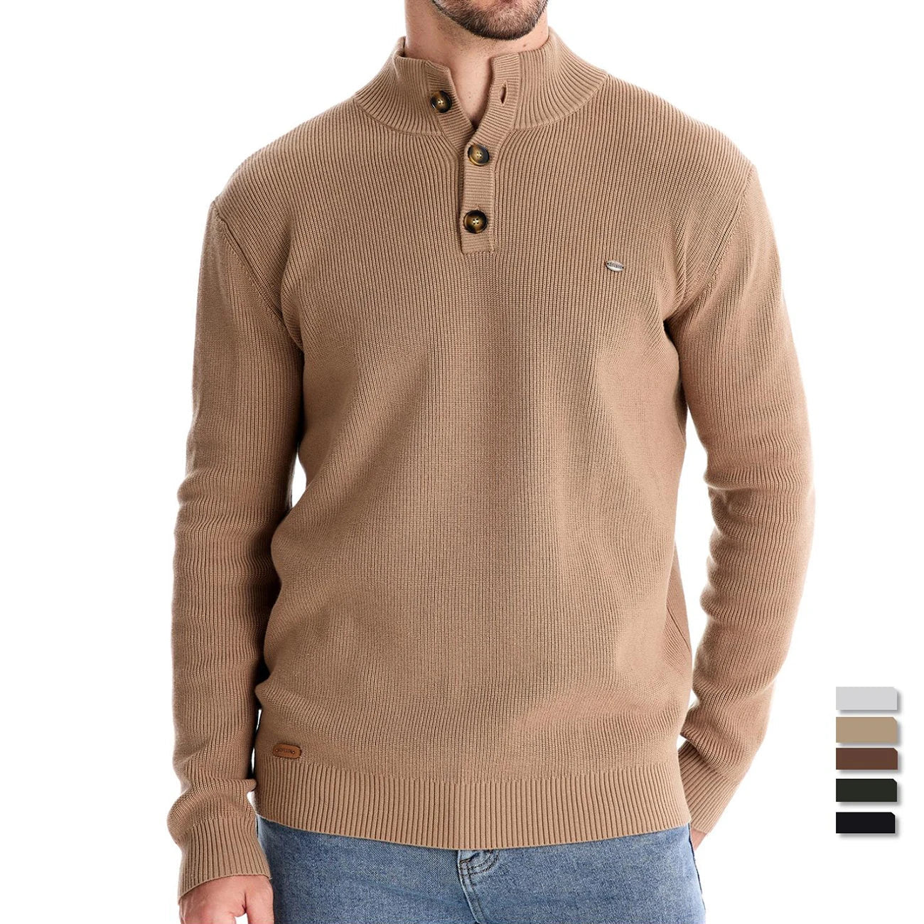 Aaron | Men's Sweater With Button Edition