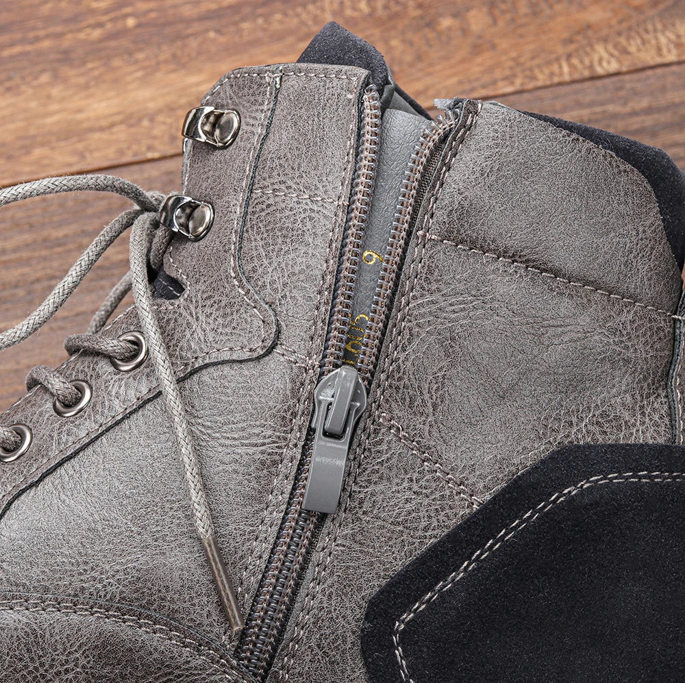 Men's Genuine Ankle Boots - Durable Slip-Resistant Sole - Casual Comfortable Fit
