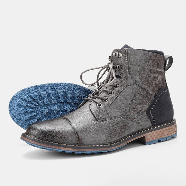 Men's Genuine Ankle Boots - Durable Slip-Resistant Sole - Casual Comfortable Fit