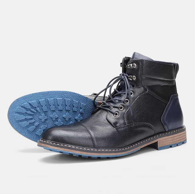 Men's Genuine Ankle Boots - Durable Slip-Resistant Sole - Casual Comfortable Fit
