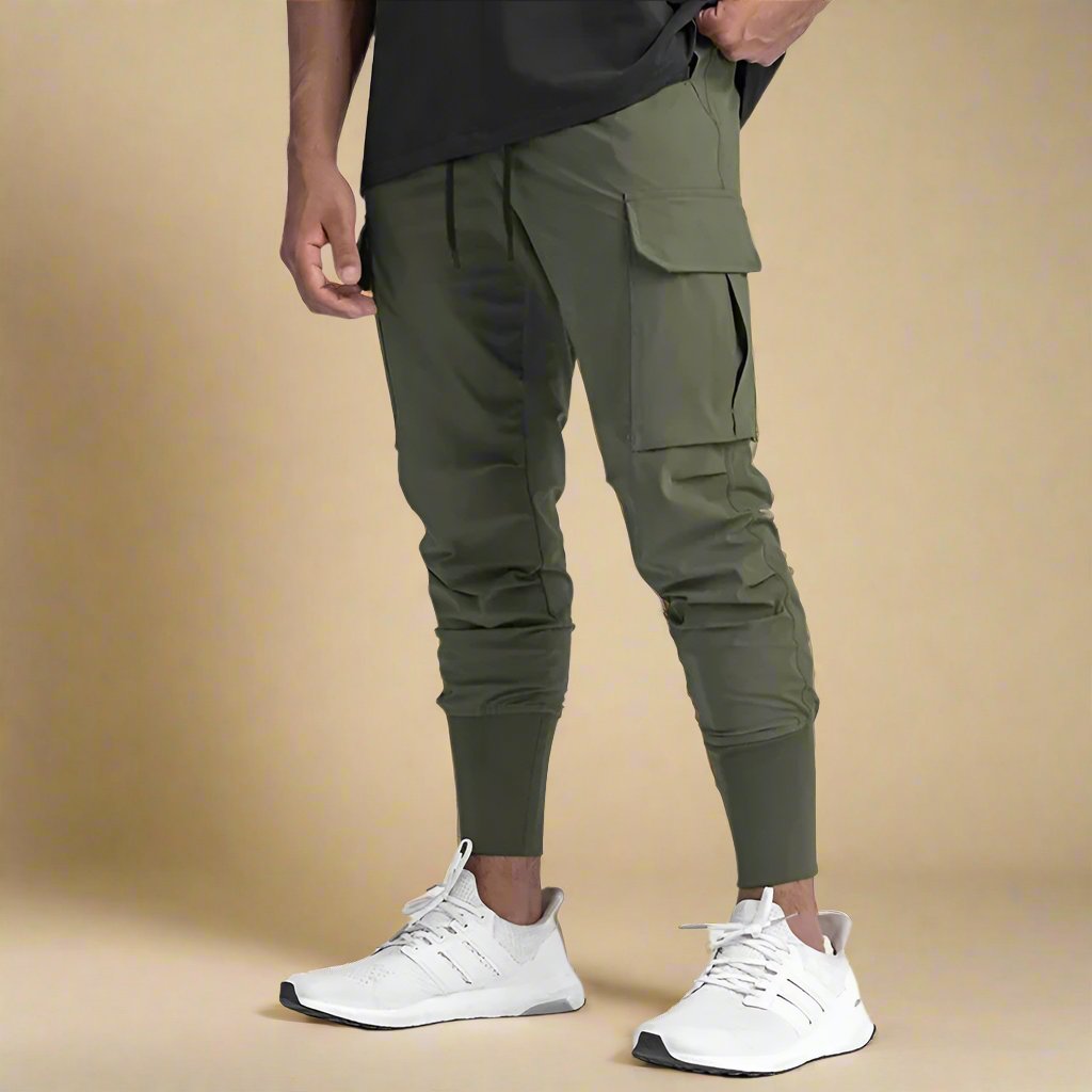 Men's Quick-Dry Cargo Joggers with Tapered Fit and Multiple Edition