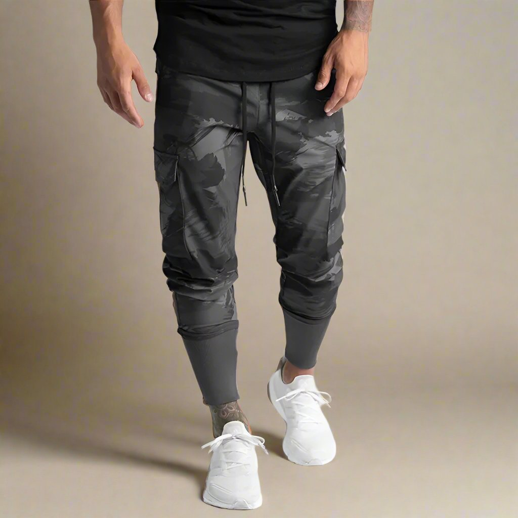 Men's Quick-Dry Cargo Joggers with Tapered Fit and Multiple Edition