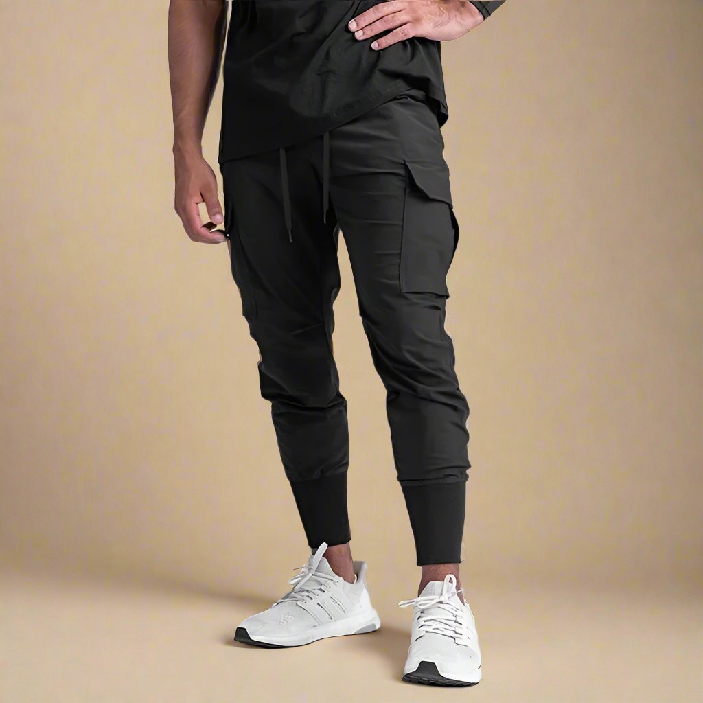 Men's Quick-Dry Cargo Joggers with Tapered Fit and Multiple Edition