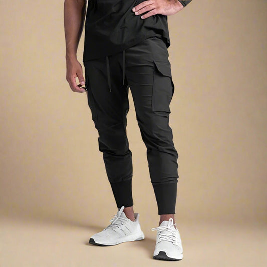 Men's Quick-Dry Cargo Joggers with Tapered Fit and Multiple Edition