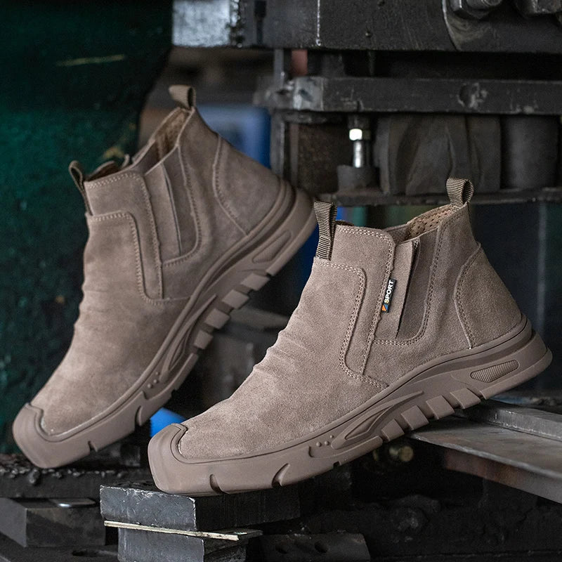 Men's Steel Toe Work Boots - Durable Safety Boots with Slip-Resistant Edition