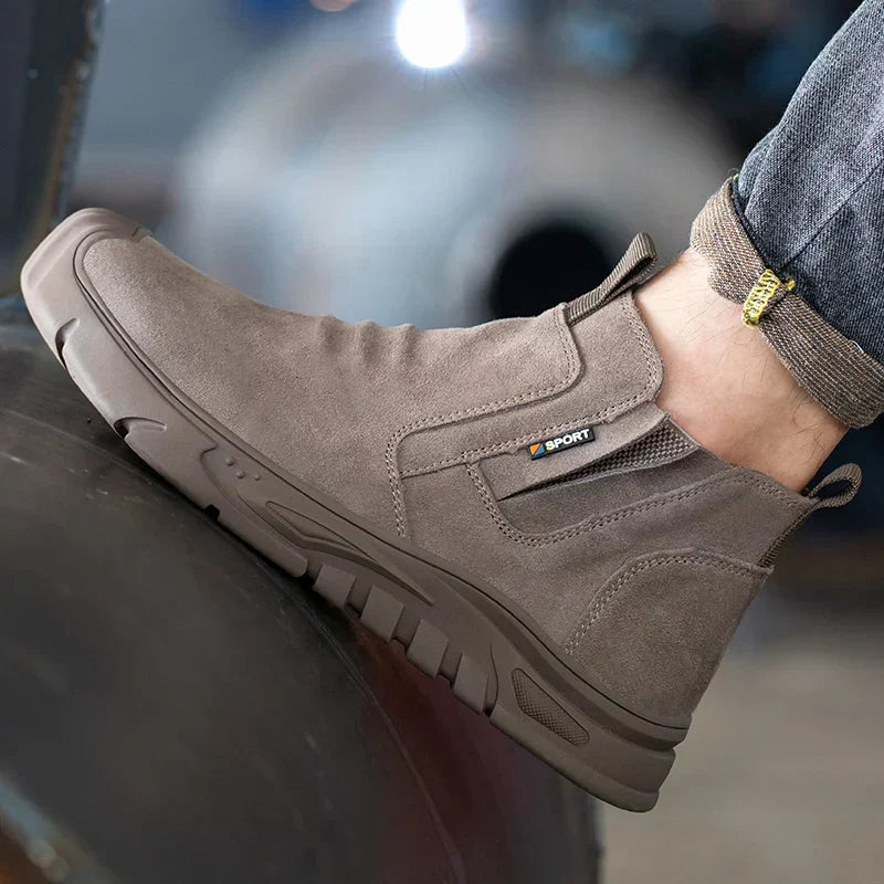 Men's Steel Toe Work Boots - Durable Safety Boots with Slip-Resistant Edition