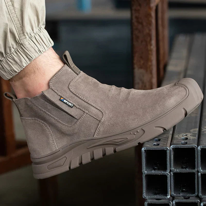 Men's Steel Toe Work Boots - Durable Safety Boots with Slip-Resistant Edition