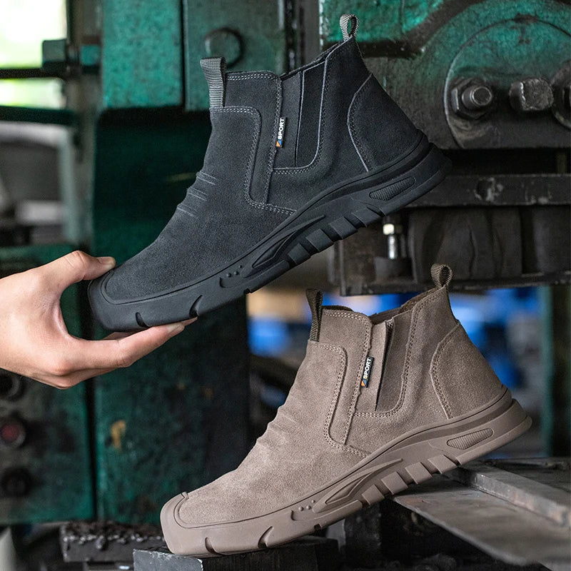 Men's Steel Toe Work Boots - Durable Safety Boots with Slip-Resistant Edition
