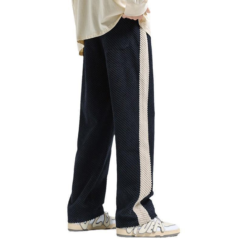 Men's Wide-Leg Stripe Pants - Loose Fit Edition