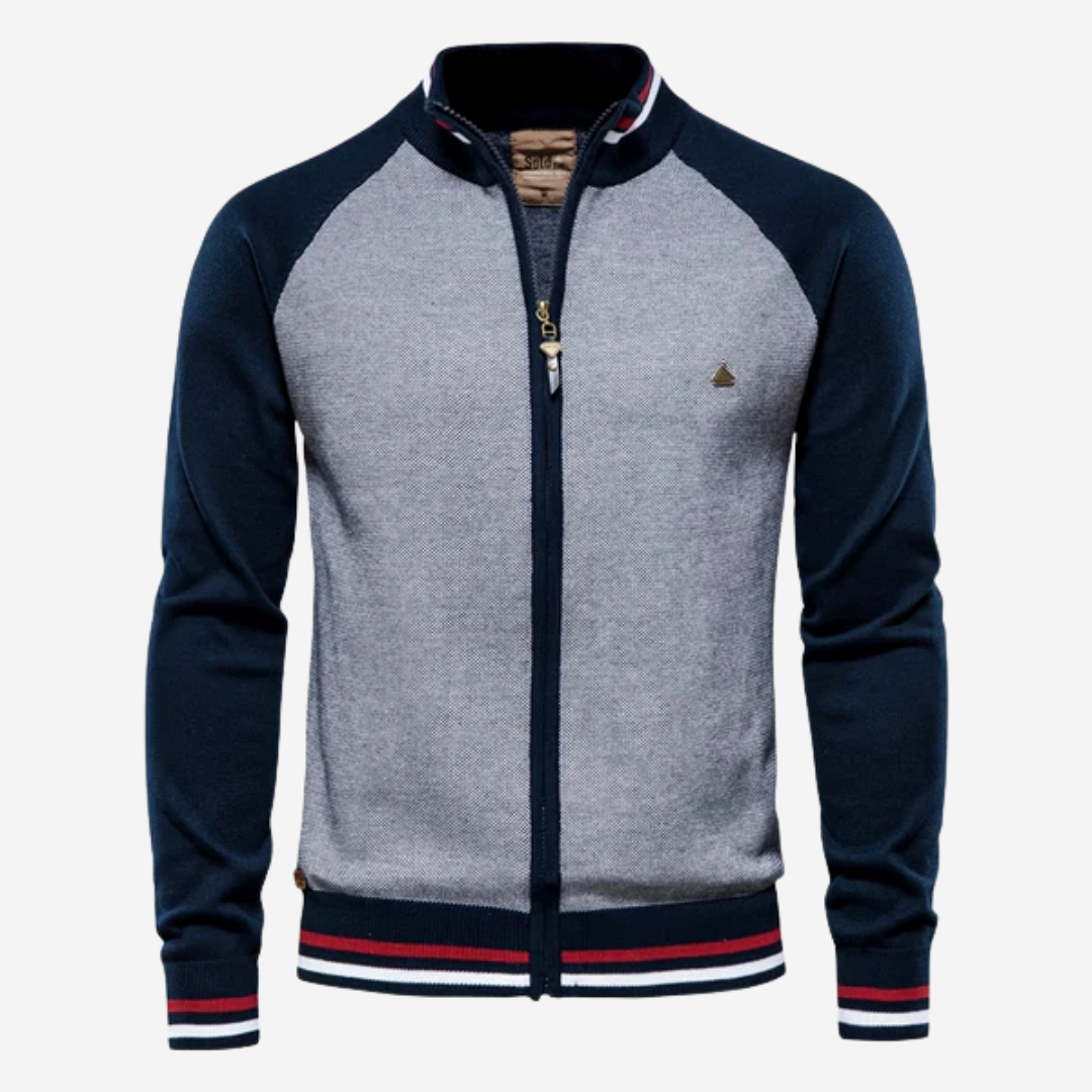 Tom Adams Striped Zipper Cardigan - Men's Knit Sweater Edition