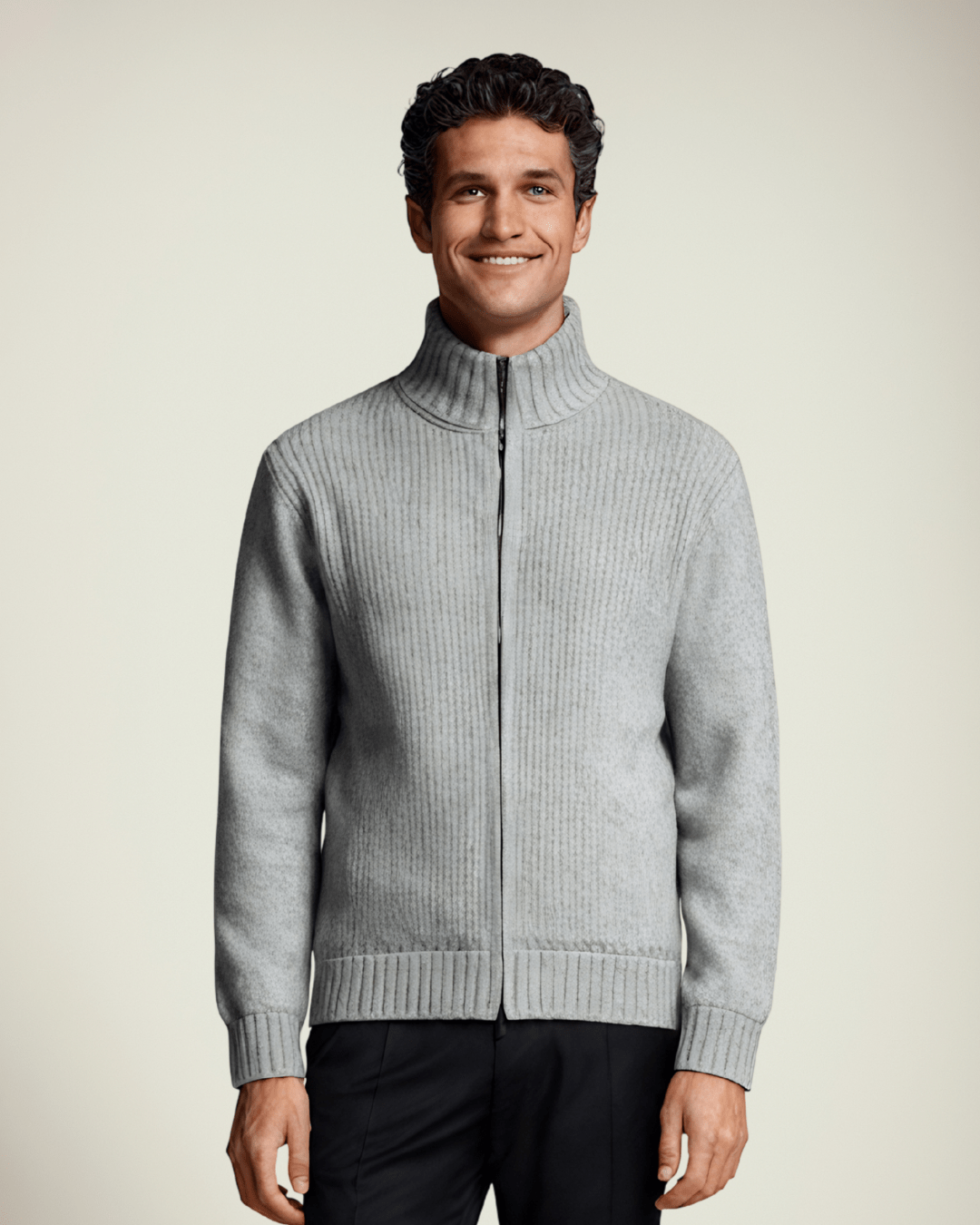 Liam | Vintage Solid Zip Turtleneck Edition