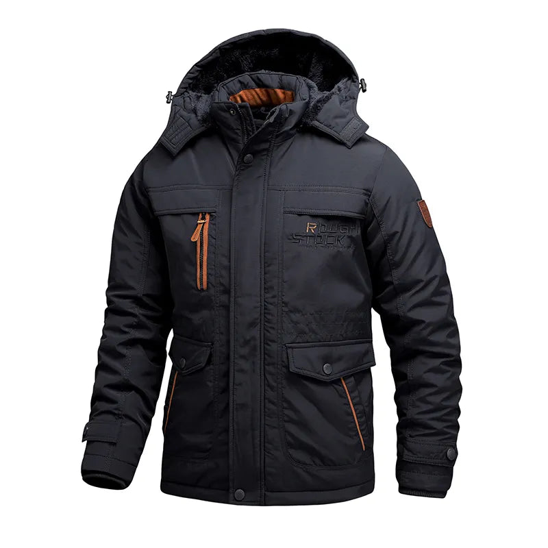 Men's Tactical Winter Jacket - Waterproof Insulated Coat with Removable Edition