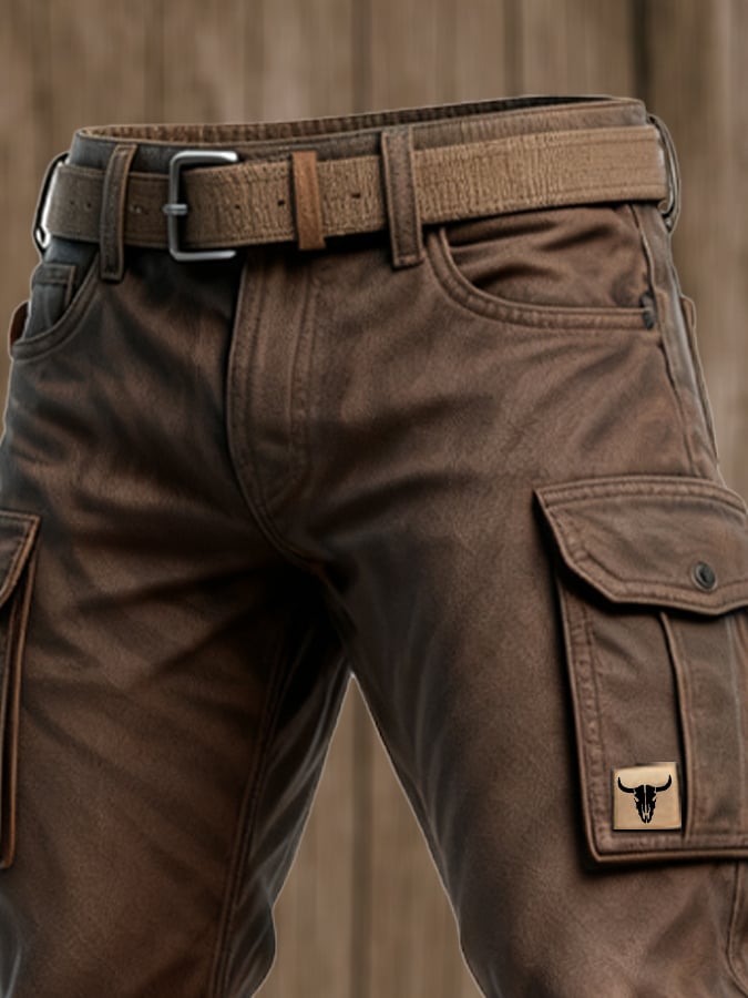 Vladan Men's Multi-Pocket Trousers | Utility Brown Cargo Edition