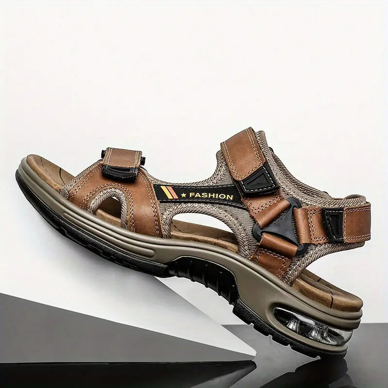 Solorfit | Men's Genuine Orthopedic Open-Toe Sport Sandals - Adjustable Straps & Air Cushion Sole