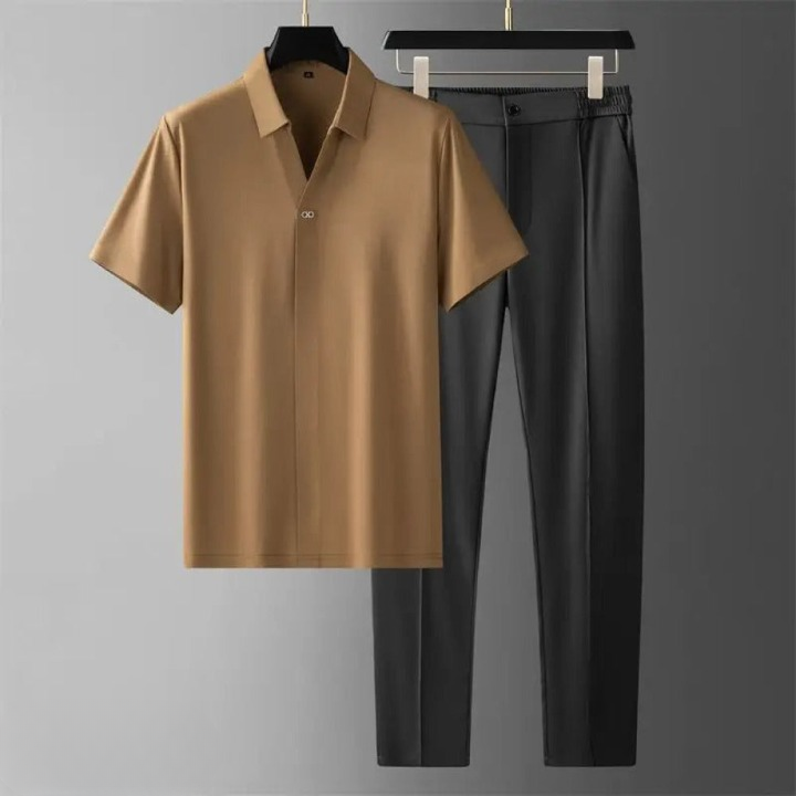 Men's Luxury Two-Piece Polo & Pants Set - Stylish, Comfortable & Edition