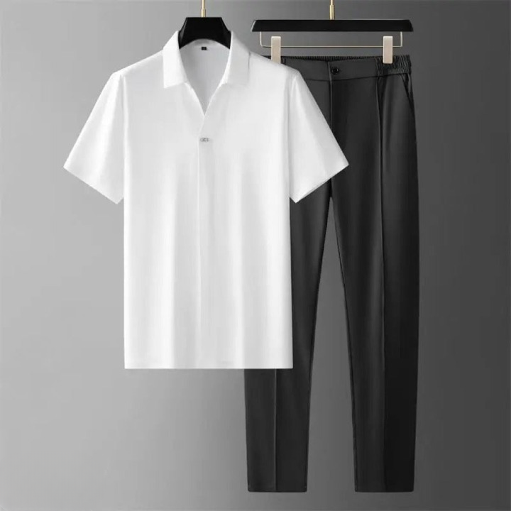 Men's Luxury Two-Piece Polo & Pants Set - Stylish, Comfortable & Edition