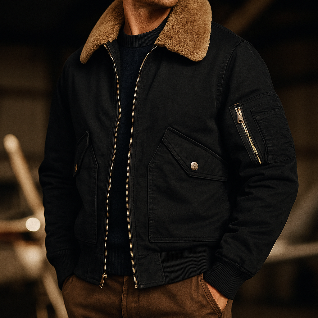 Men's Heritage Bomber Jacket Trucker Fleece Inner