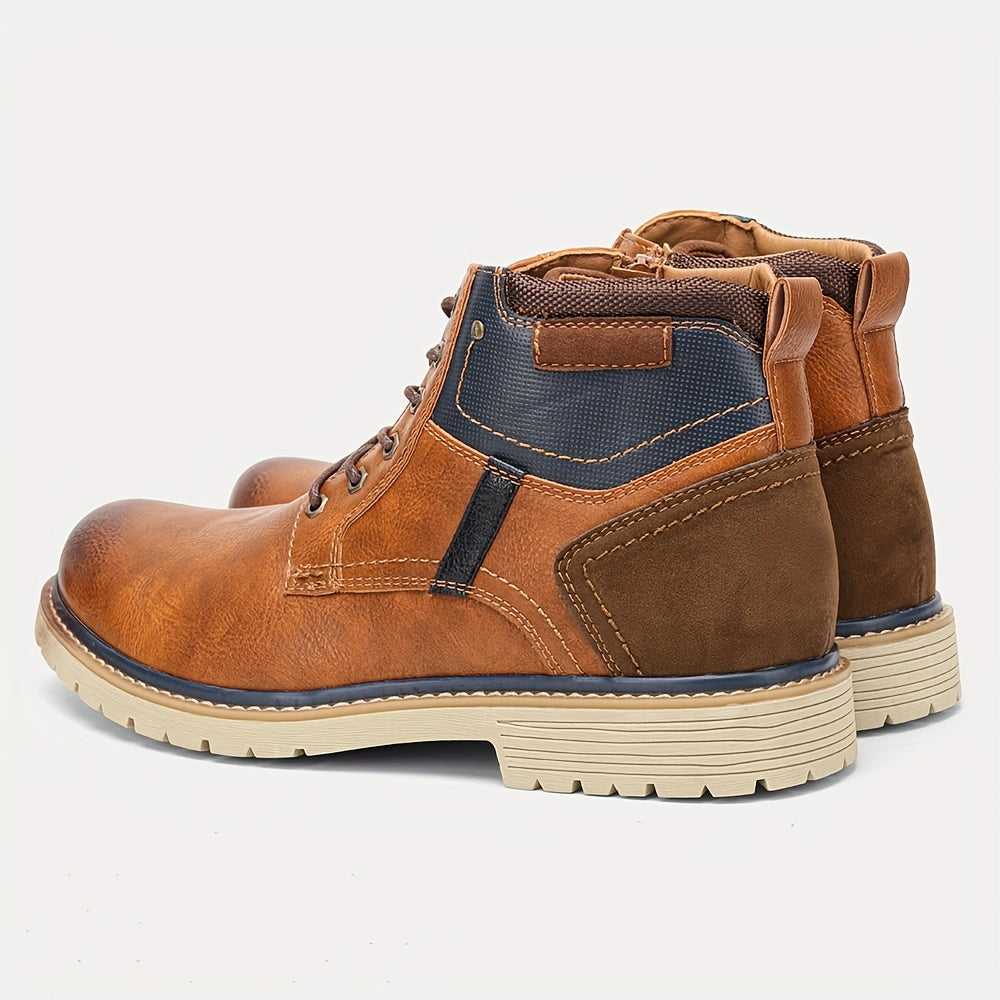 Men Vintage Men Boots with a PU Upper, Rubber Sole, And Inner Edition