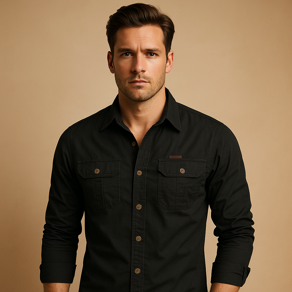 Organic Cargo Shirt Blouse with Pockets for Men | Dorian