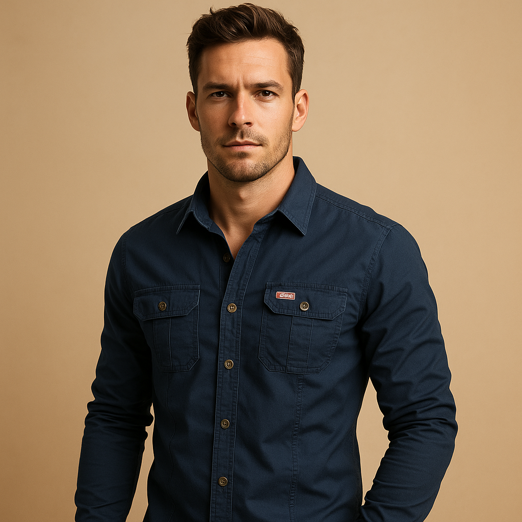 Organic Cargo Shirt Blouse with Pockets for Men | Dorian