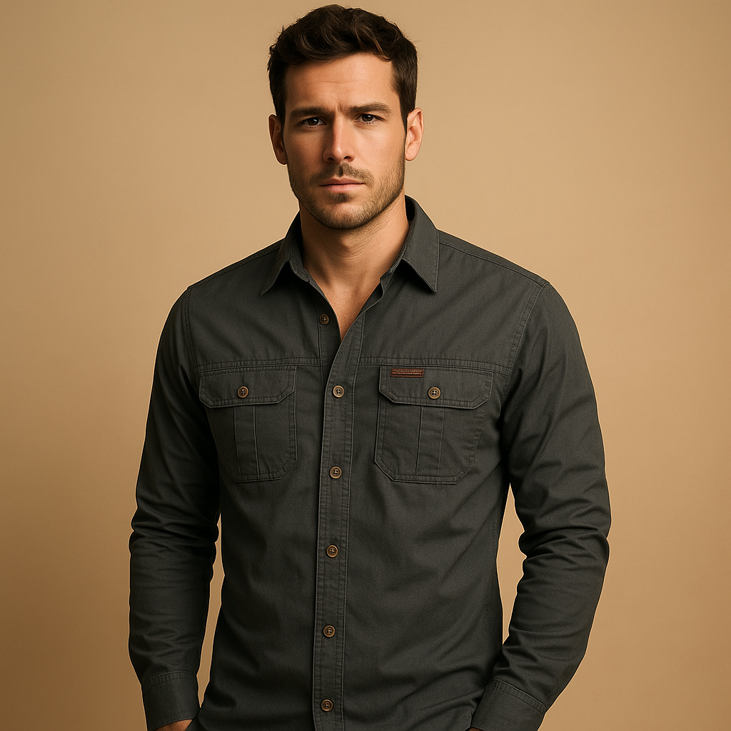 Organic Cargo Shirt Blouse with Pockets for Men | Dorian