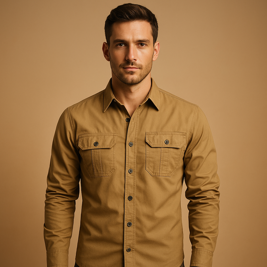 Organic Cargo Shirt Blouse with Pockets for Men | Dorian
