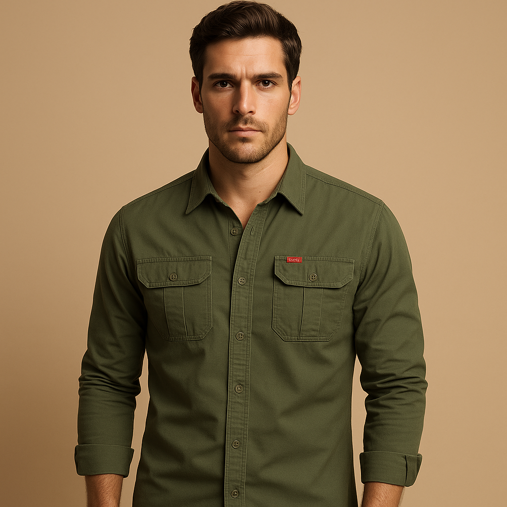 Organic Cargo Shirt Blouse with Pockets for Men | Dorian