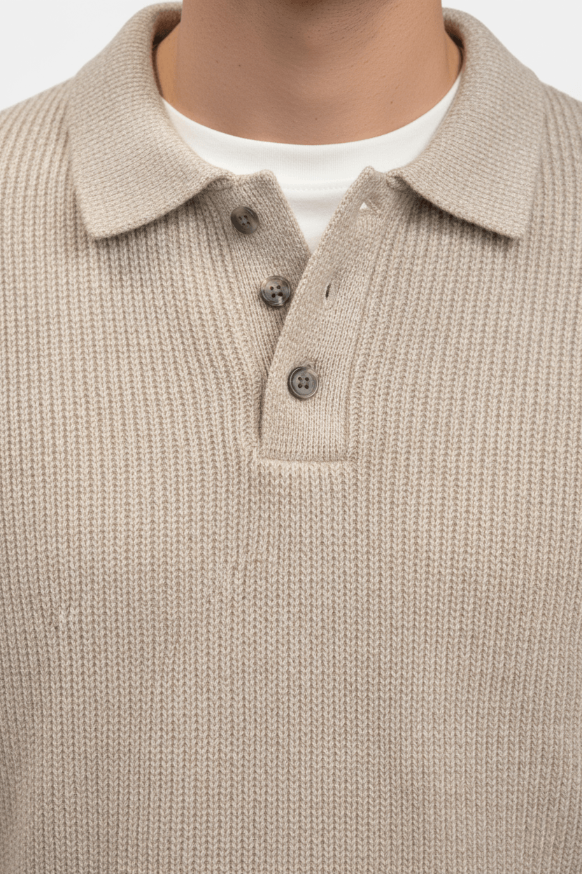 Solorfit | Men's Knitted Jumper - Polo Collar High Flex Autumn Winter