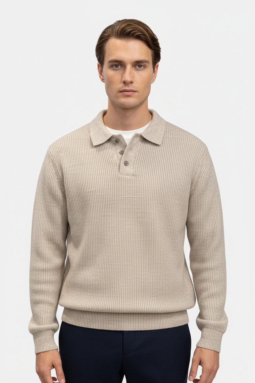 Solorfit | Men's Knitted Jumper - Polo Collar High Flex Autumn Winter