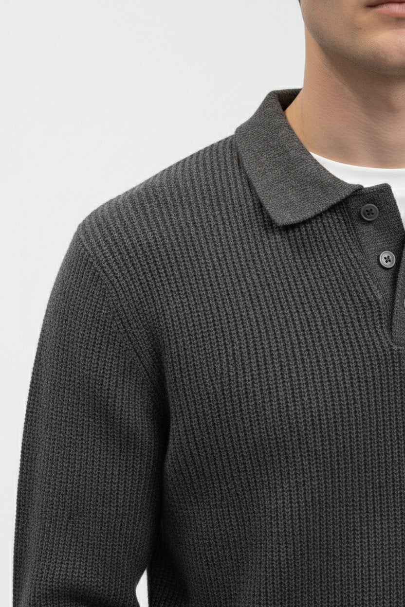 Solorfit | Men's Knitted Jumper - Polo Collar High Flex Autumn Winter