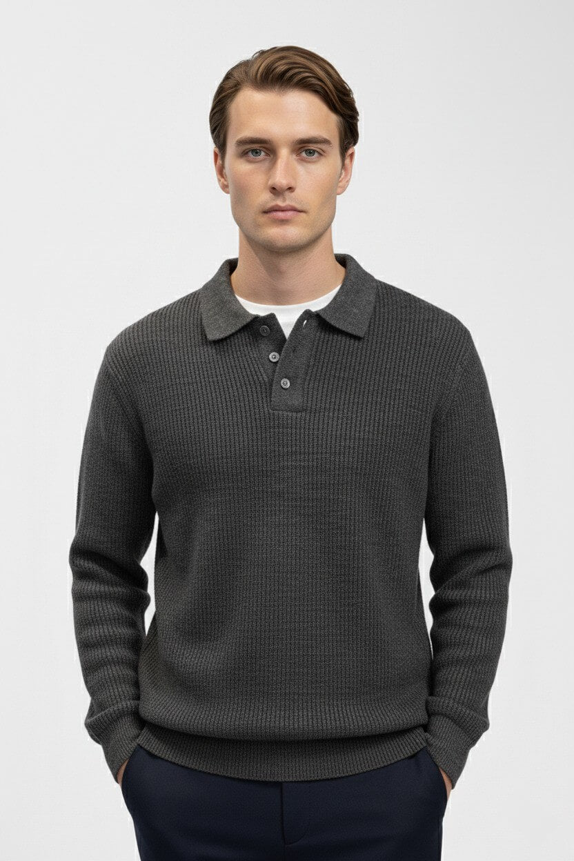 Solorfit | Men's Knitted Jumper - Polo Collar High Flex Autumn Winter