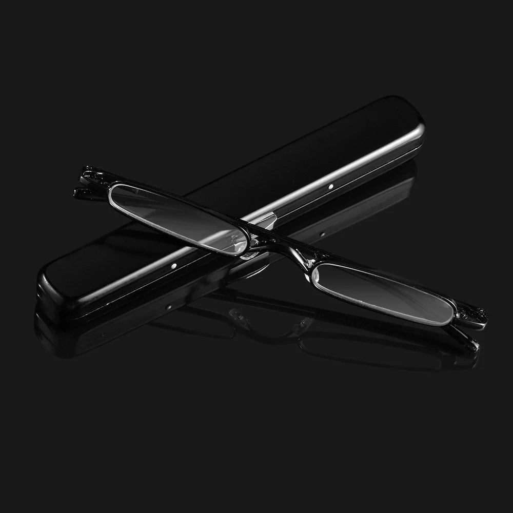 Elegant Ultra-Thin Reading Glasses with Metal Frame Portable Edition