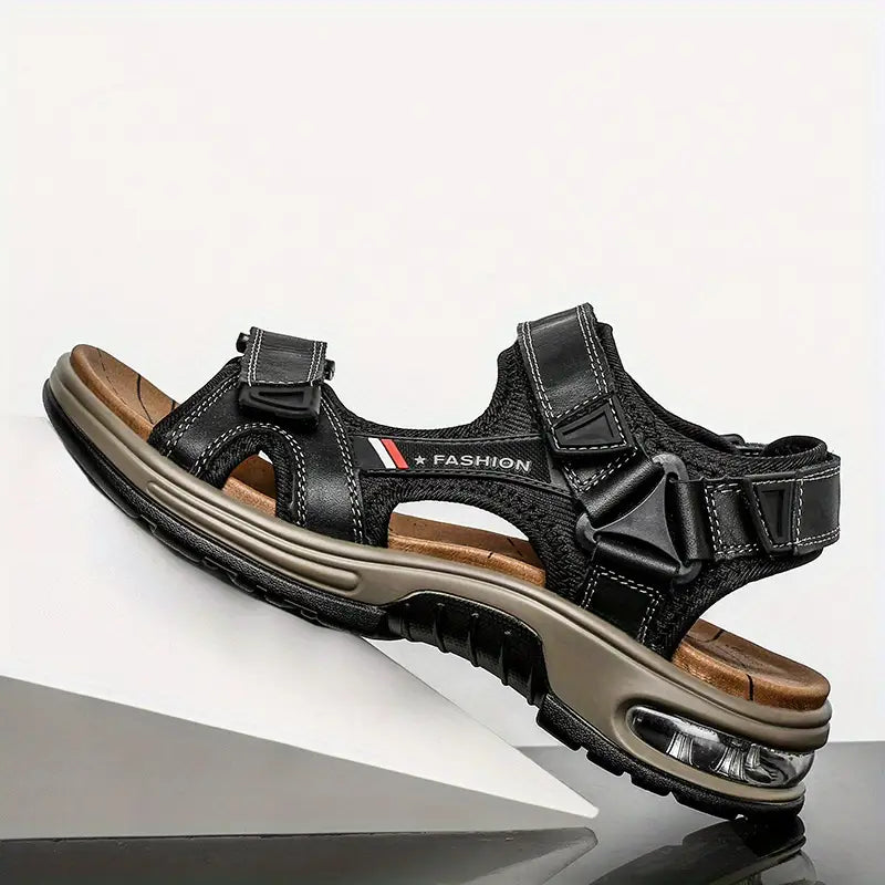 Solorfit | Men's Genuine Orthopedic Open-Toe Sport Sandals - Adjustable Straps & Air Cushion Sole