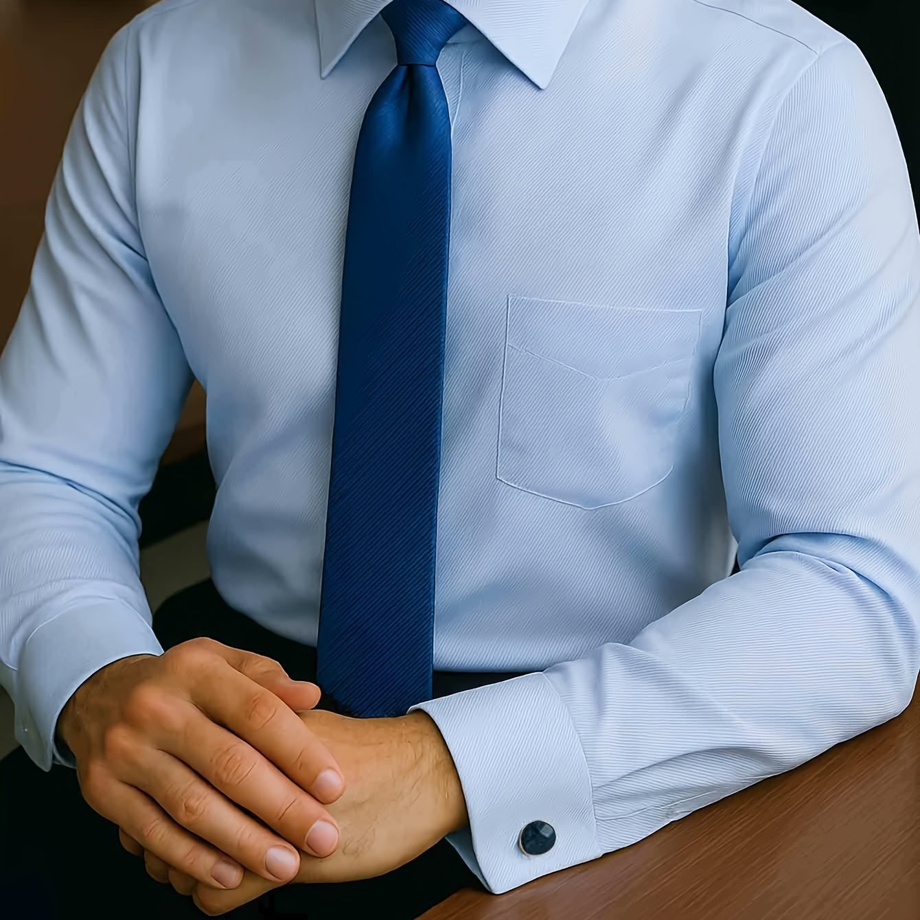 Men's French Cuff Dress Striped Shirt Blouse | Double Cuff Elevated Business Shirt