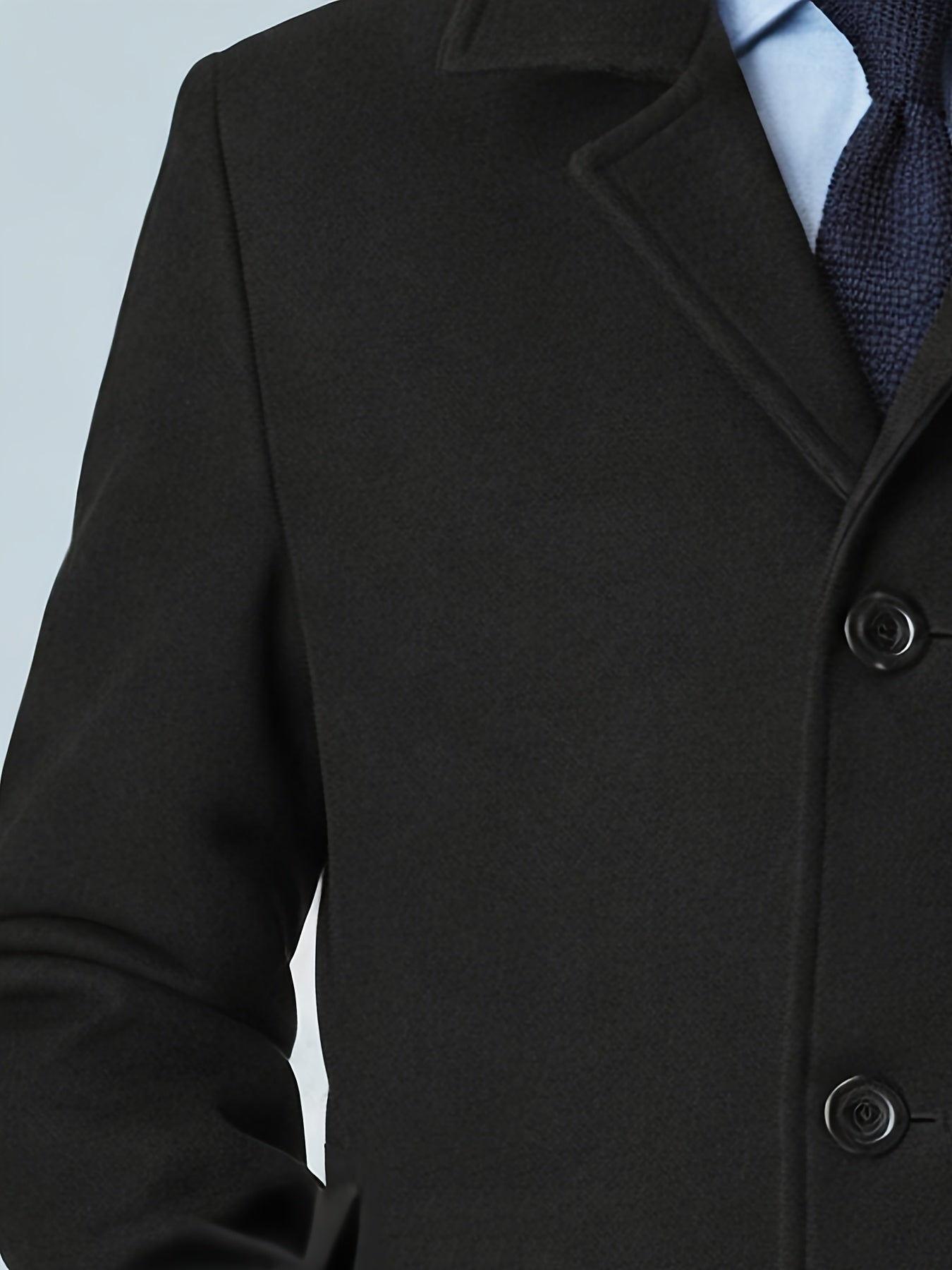 Men's Black Light Business Mid-Length Trench Coat for Autumn and Winter - British Edition