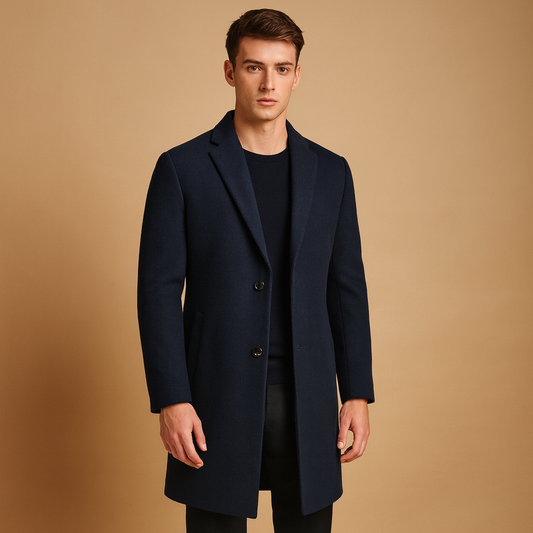 Men's Long Trench Coat | Two-Button Heritage Overcoat