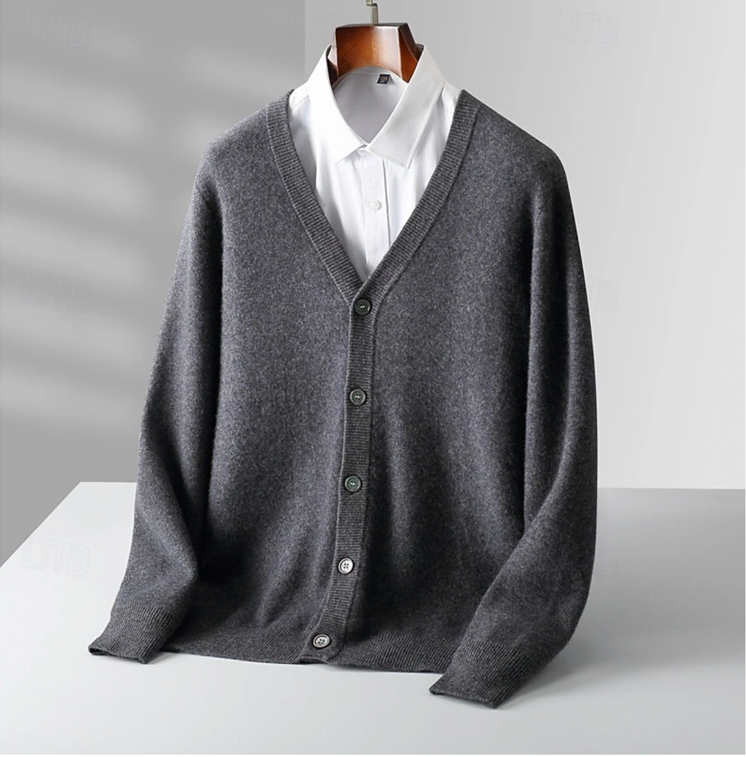 Victor | Men's Merino Button Cardigan Vest